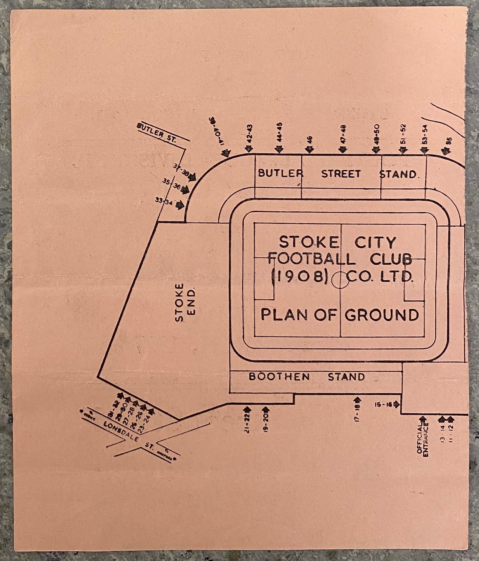 1956/57 ORIGINAL DIVISION 2 TICKET STOKE CITY V WEST HAM UNITED