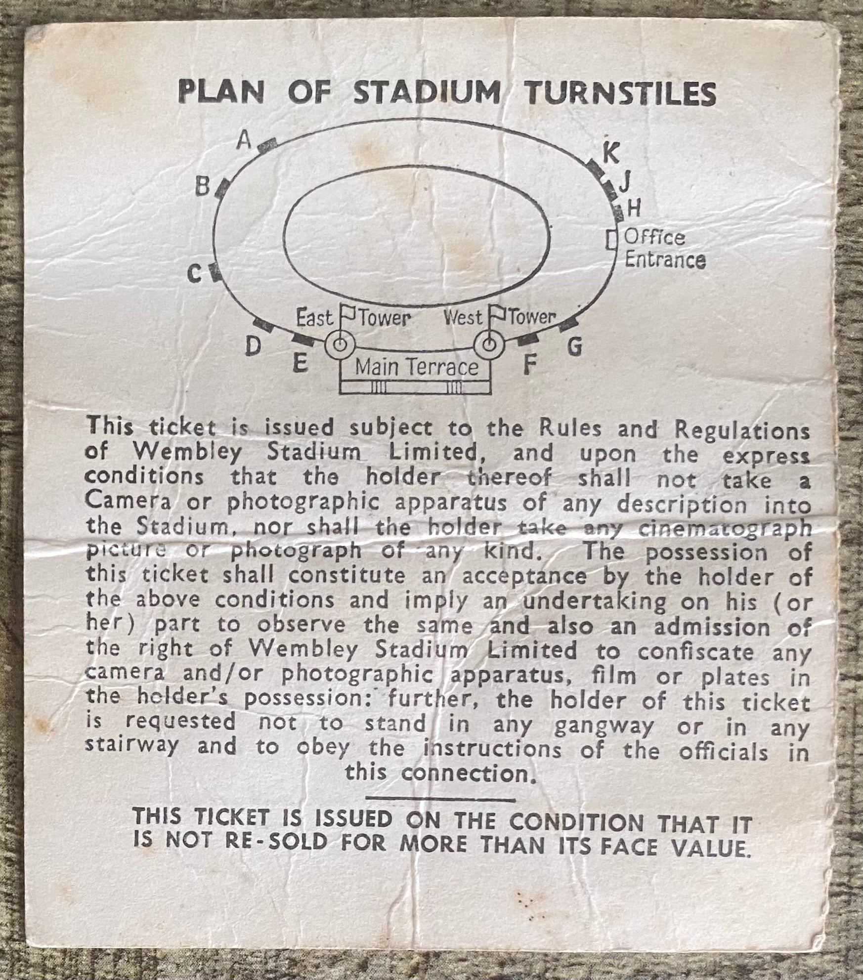 1965 ORIGINAL FA CUP FINAL TICKET LIVERPOOL V LEEDS UNITED