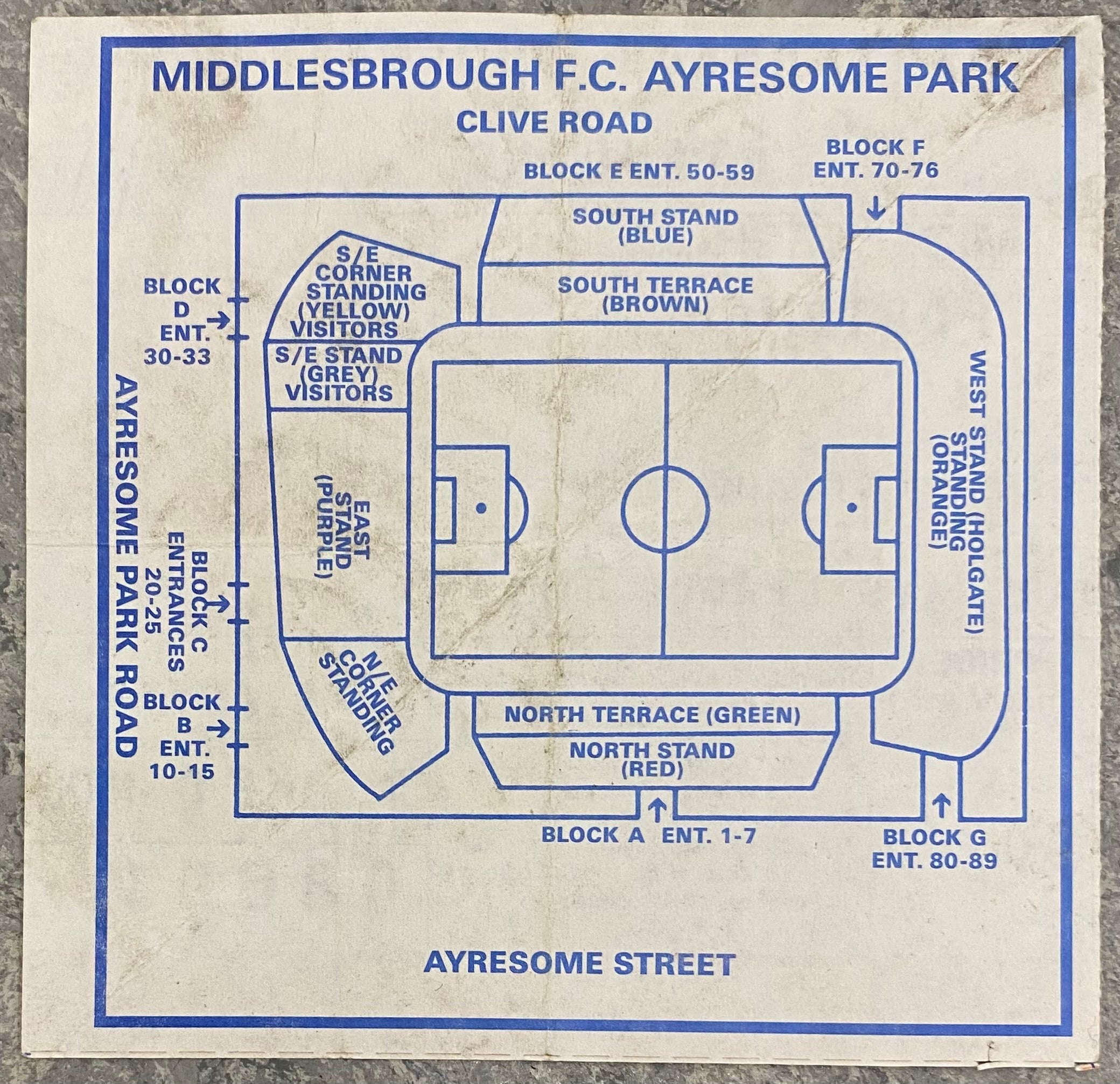 1991/92 ORIGINAL DIVISION 2 TICKET MIDDLESBROUGH V PORTSMOUTH