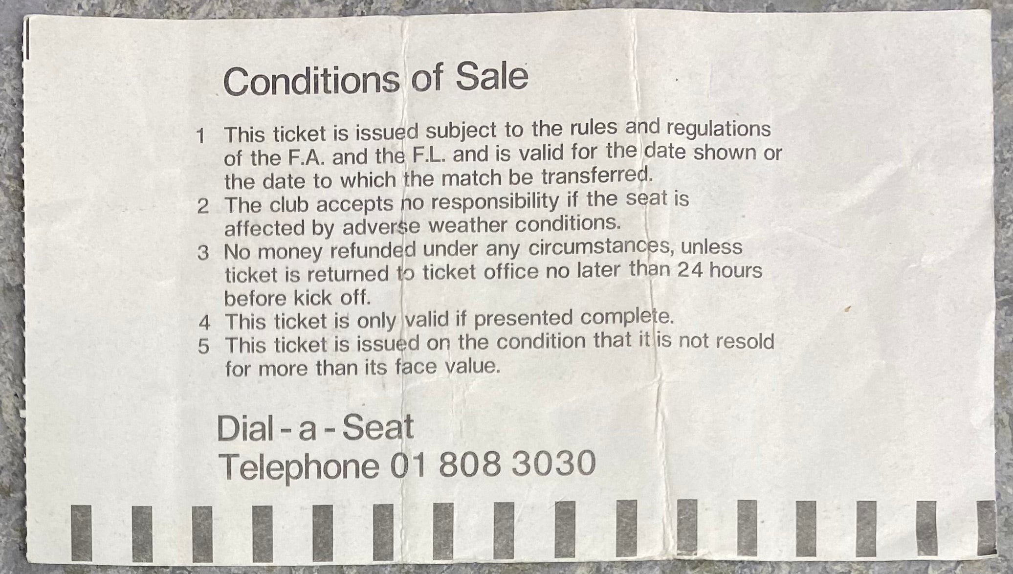1984/85 ORIGINAL MILK CUP 4TH ROUND REPLAY TICKET TOTTENHAM HOTSPUR V SUNDERLAND