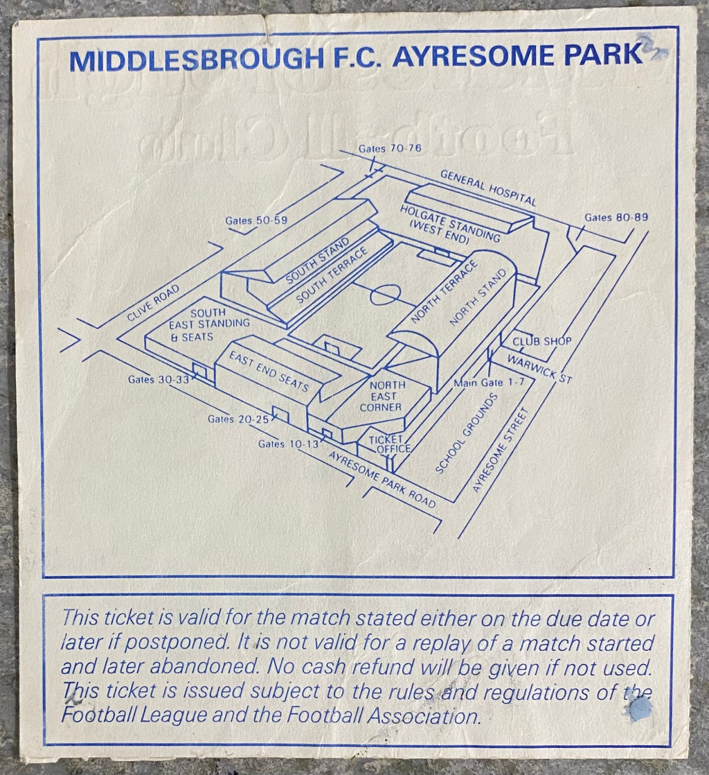 1992/93 ORIGINAL FA CUP 3RD ROUND TICKET MIDDLESBROUGH V CHELSEA