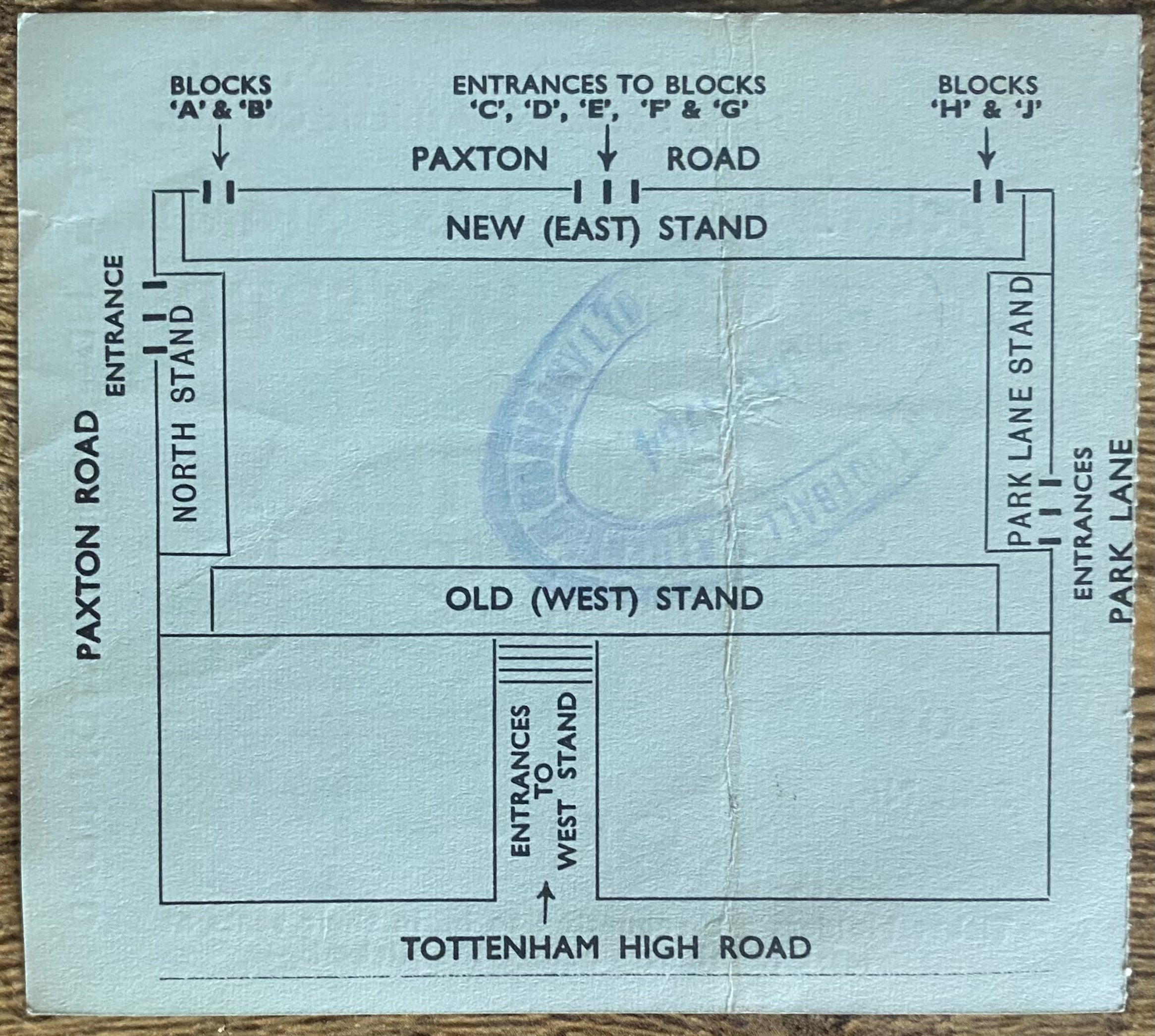 1963/64 ORIGINAL DIVISION ONE TICKET TOTTENHAM HOTSPUR V ASTON VILLA