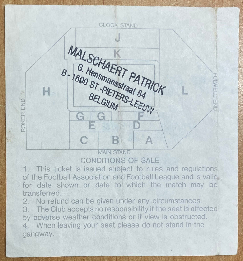 1988/89 ORIGINAL DIVISION 3 TICKET SUNDERLAND V NOTTS COUNTY