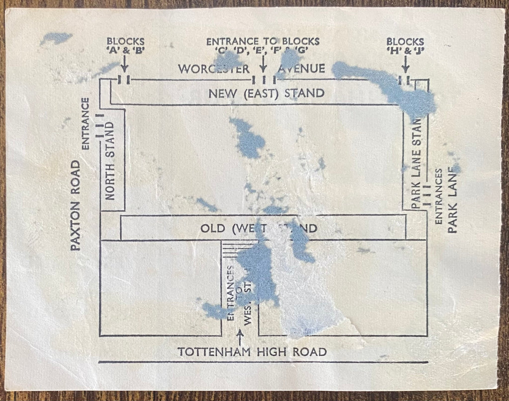 1968/69 ORIGINAL DIVISION ONE TICKET TOTTENHAM HOTSPUR V EVERTON