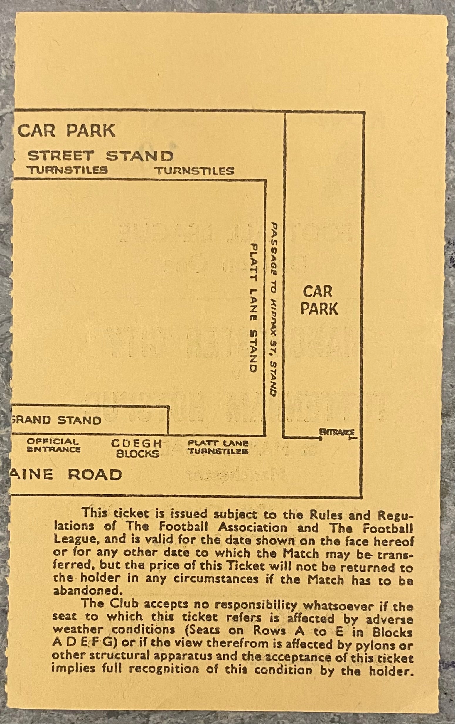 1968/69  ORIGINAL DIVISION 1 TICKET MANCHESTER CITY V TOTTENHAM HOTSPUR
