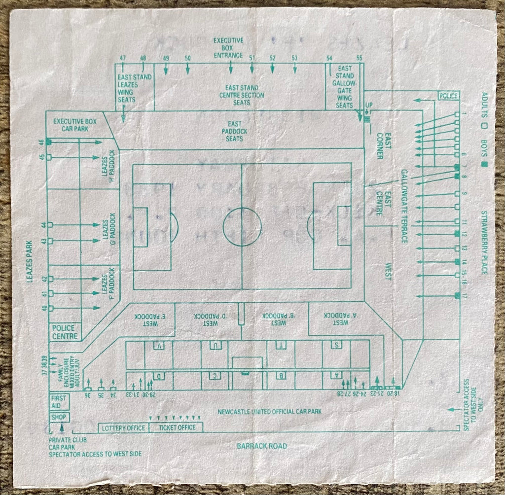 1987/88 ORIGINAL FA CUP 5TH ROUND TICKET NEWCASTLE UNITED V WIMBLEDON