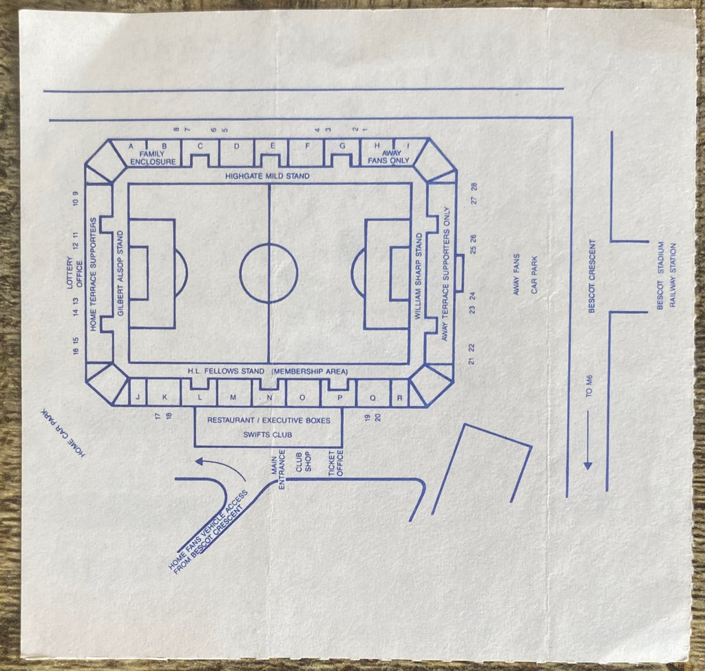 1990/91 ORIGINAL RUMBELOWS CUP 2ND ROUND 1ST LEG TICKET WALSALL V CHELSEA