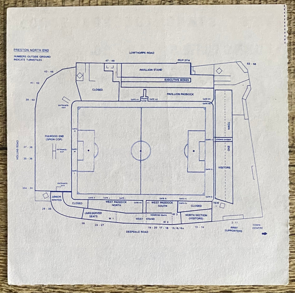1992/93 ORIGINAL LANCASHIRE CUP TICKET PRESTON NORTH END V BLACKPOOL