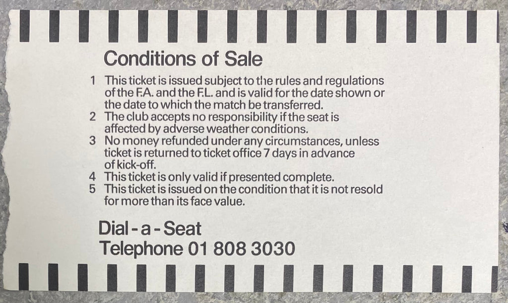 1986/87 ORIGINAL DIVISION 1 TICKET TOTTENHAM HOTSPUR V WATFORD