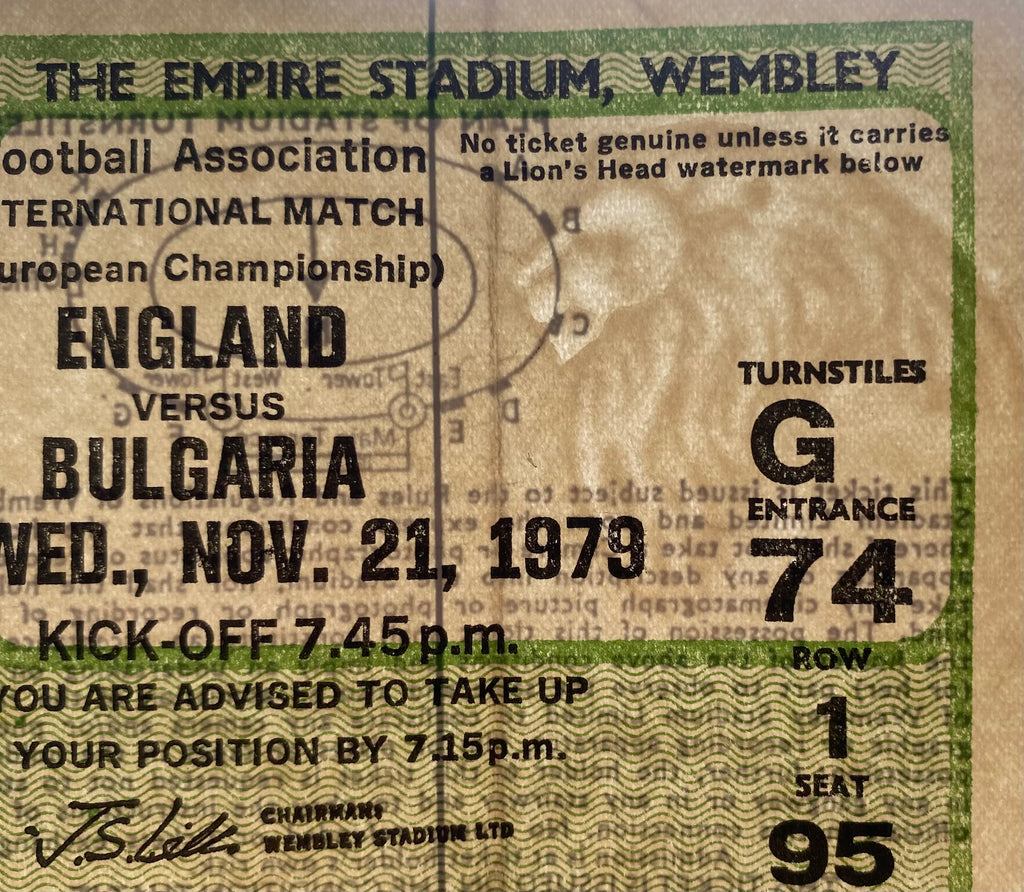 1979 ORIGINAL EUROPEAN CHAMPIONSHIPS QUALIFYING TICKET ENGLAND V BULGARIA