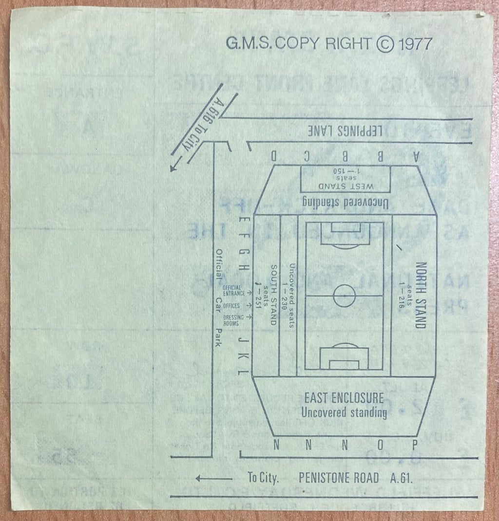 1977/78 ORIGINAL LEAGUE CUP 4TH ROUND TICKET SHEFFIELD WEDNESDAY V EVERTON
