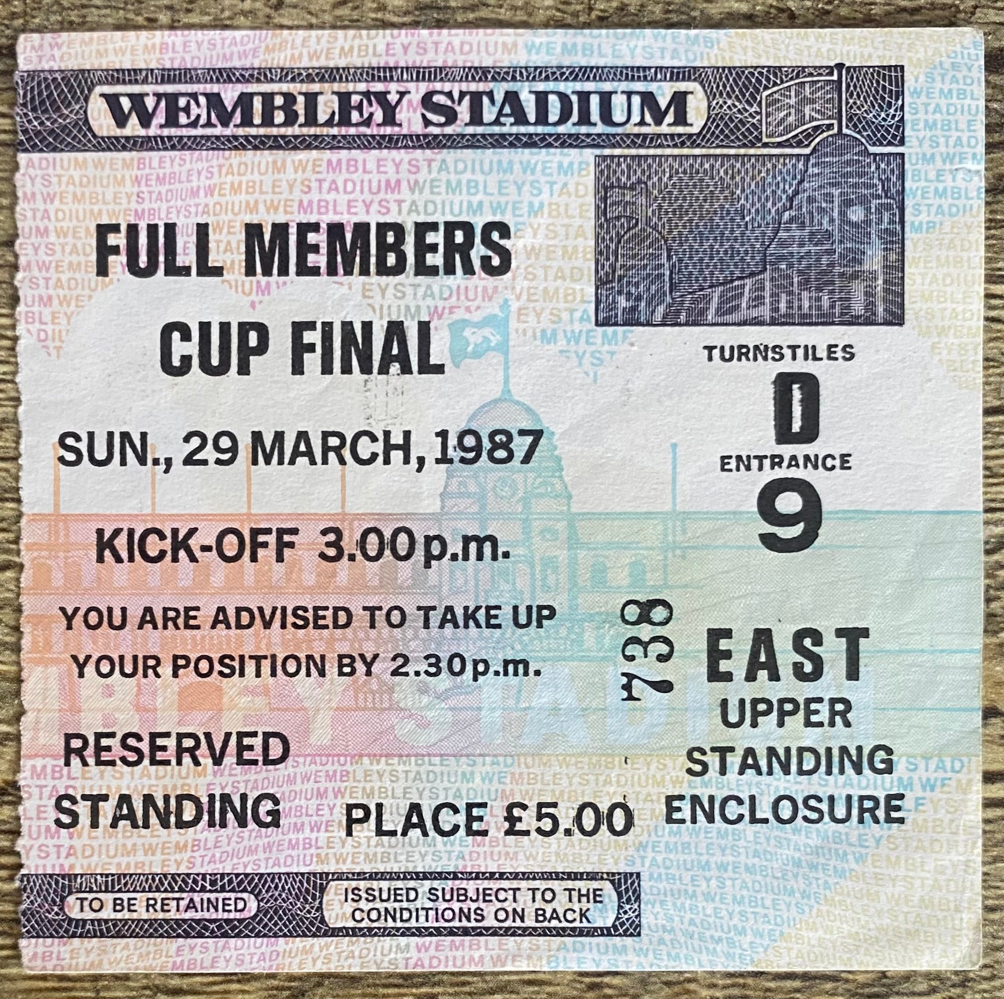 1987 ORIGINAL FULL MEMBERS CUP FINAL TICKET BLACKBURN ROVERS V CHARLTON ATHLETIC