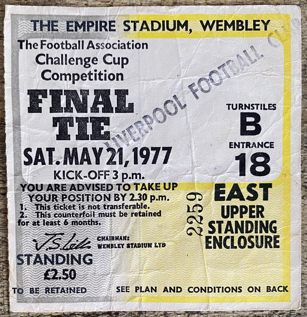 1977 ORIGINAL FA CUP FINAL TICKET LIVERPOOL V MANCHESTER UNITED