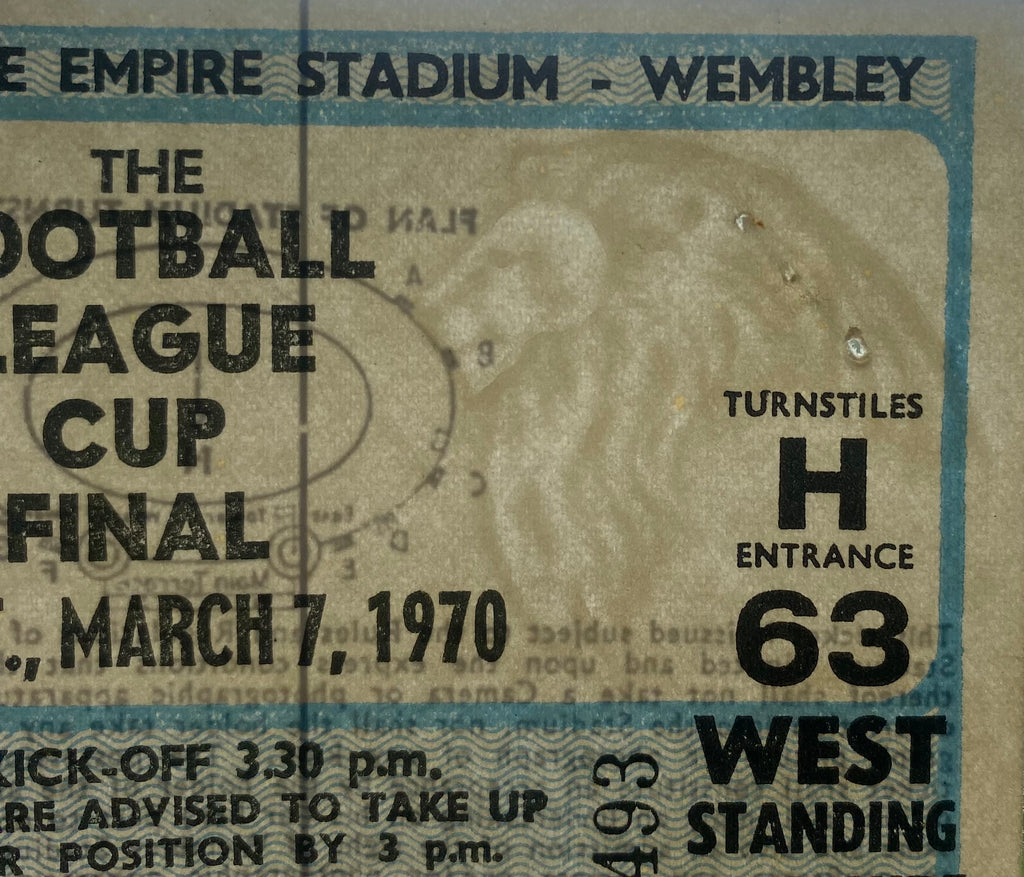 1970 ORIGINAL LEAGUE CUP FINAL TICKET WEST BROMWICH ALBION V MANCHESTER CITY