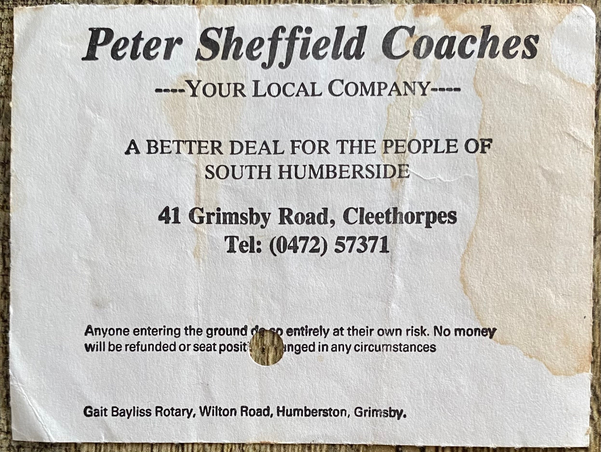 1984/85 ORIGINAL DIVISION TWO TICKET GRIMSBY TOWN V PORTSMOUTH