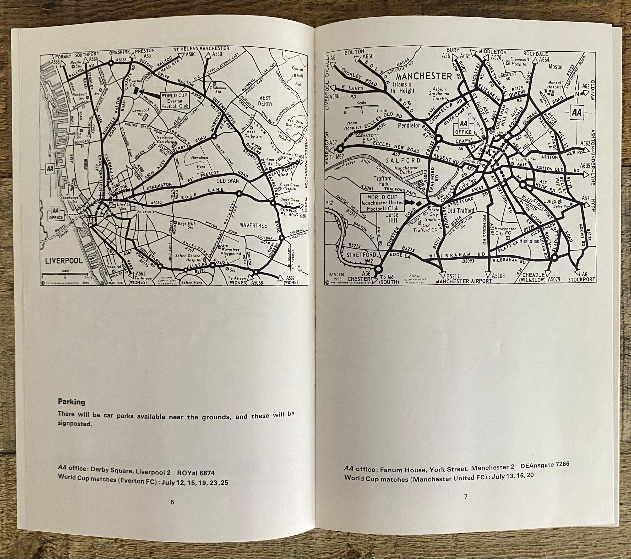 1966 WORLD CUP ORIGINAL OFFICIAL AA GUIDE TO HOST CITIES