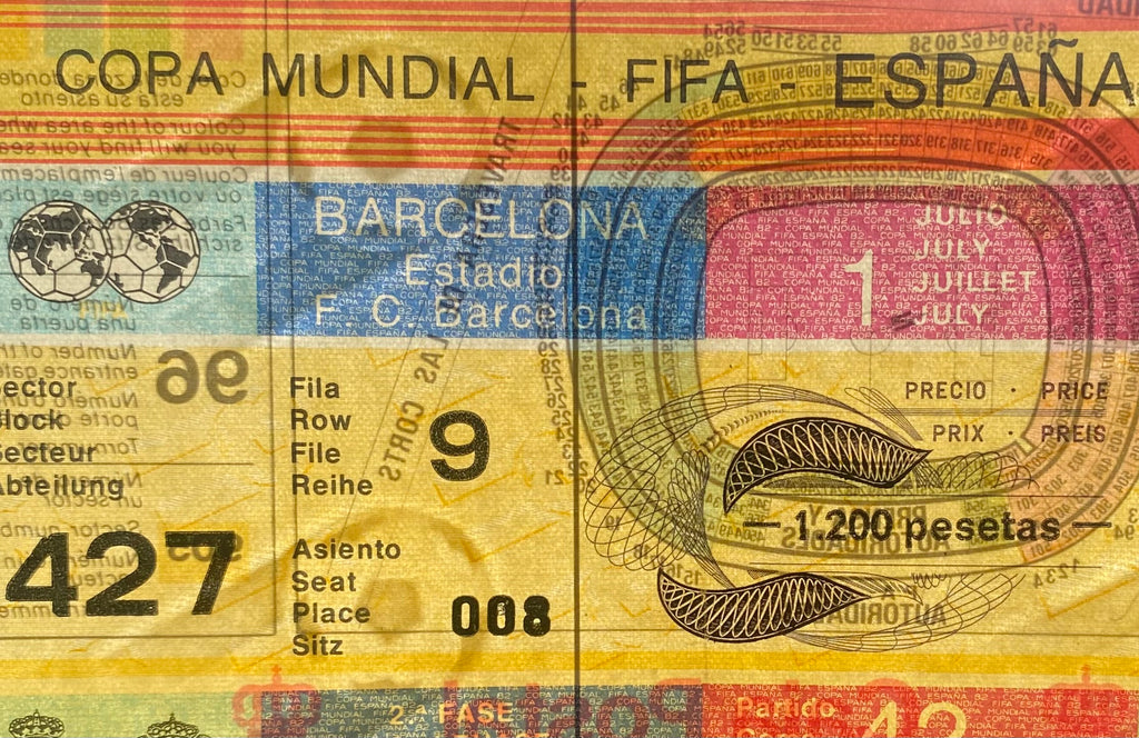 1982 ORIGINAL WORLD CUP 2ND PHASE TICKET SOVIET UNION V BELGIUM @ BARCELONA