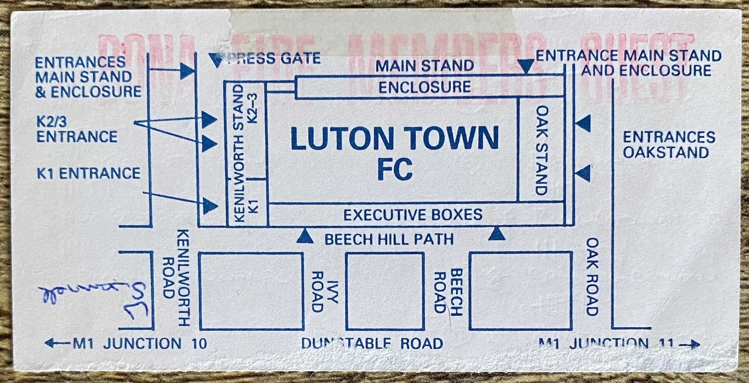 1990/91 ORIGINAL DIVISION 1 TICKET LUTON TOWN V ARSENAL