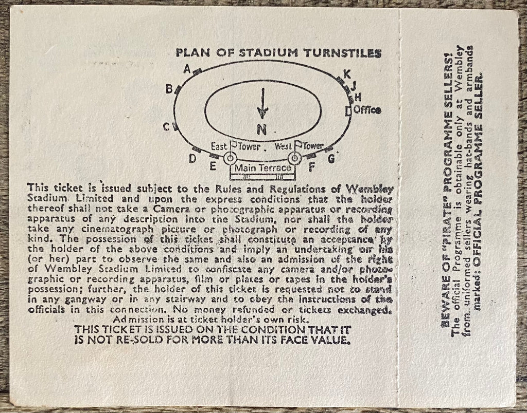 1979 ORIGINAL CHARITY SHIELD UNUSED TICKET LIVERPOOL V ARSENAL
