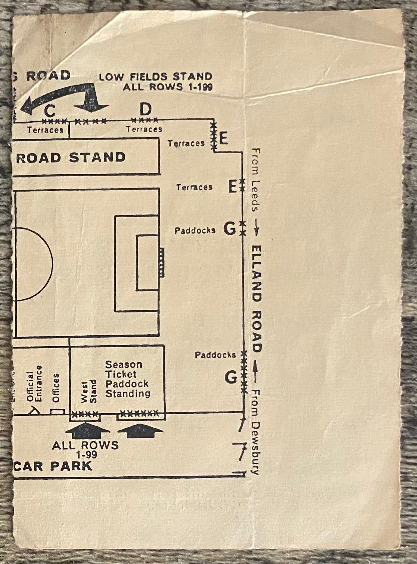 1971/72 ORIGINAL FA CUP 6TH ROUND TICKET LEEDS UNITED V TOTTENHAM HOTSPUR