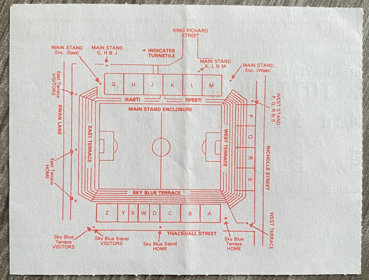 1989/90 ORIGINAL DIVISION ONE TICKET COVENTRY CITY V TOTTENHAM HOTSPUR
