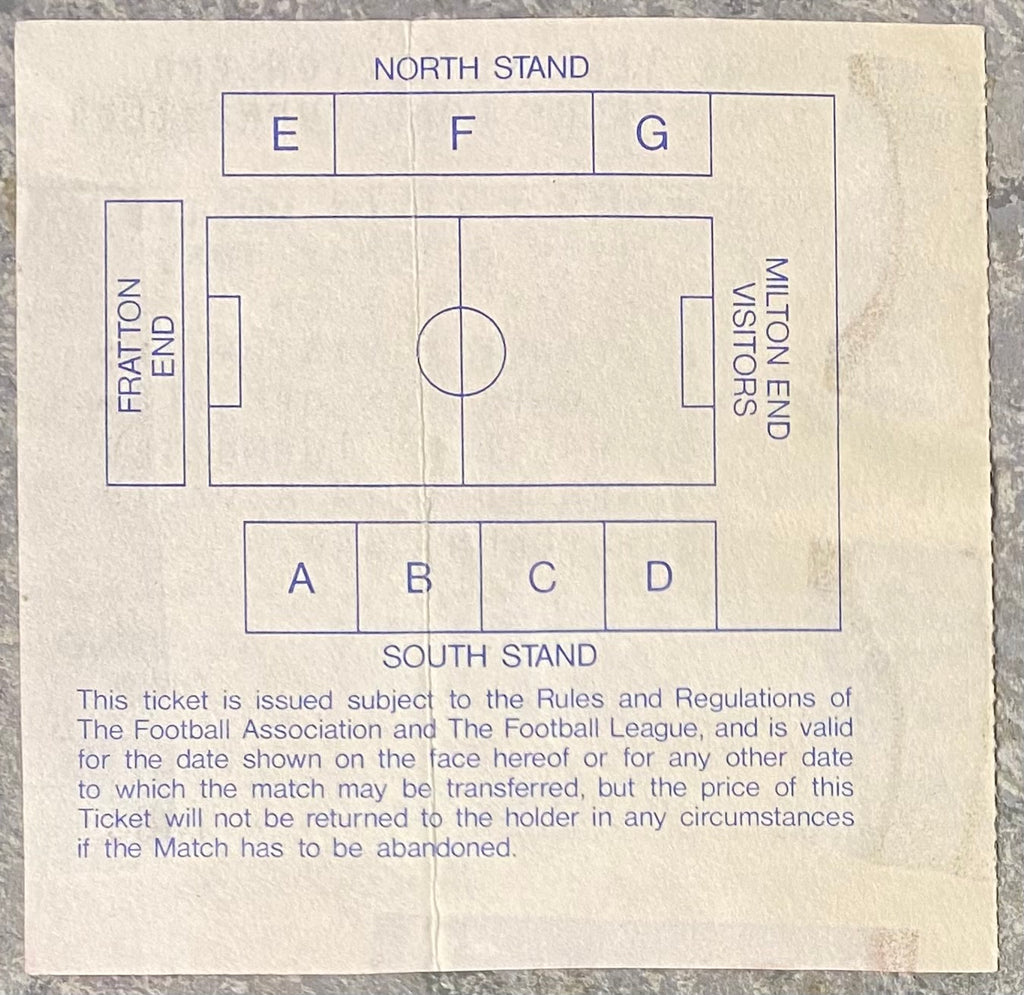 1989/90 ORIGINAL DIVISION TWO TICKET PORTSMOUTH V LEEDS UNITED