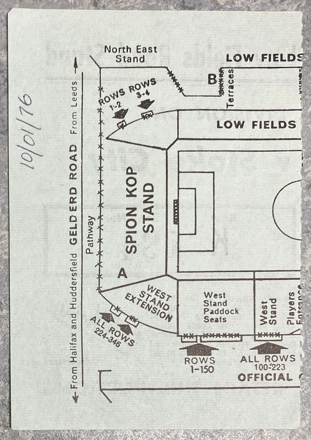 1975/76 ORIGINAL DIVISION ONE TICKET LEEDS UNITED V STOKE CITY