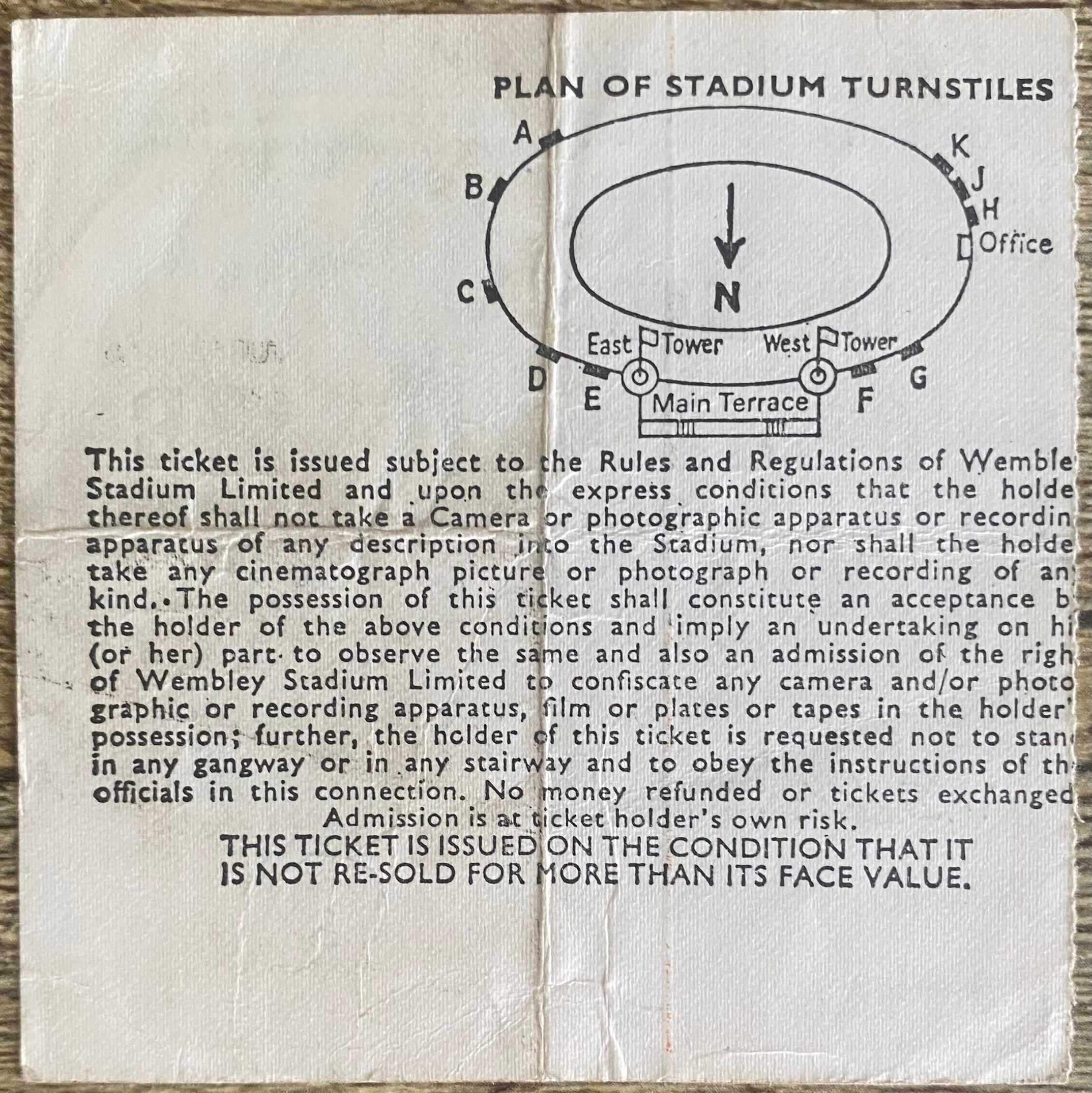 1980 ORIGINAL BRITISH HOME INTERNATIONAL CHAMPIONSHIPS TICKET ENGLAND V NORTHERN IRELAND