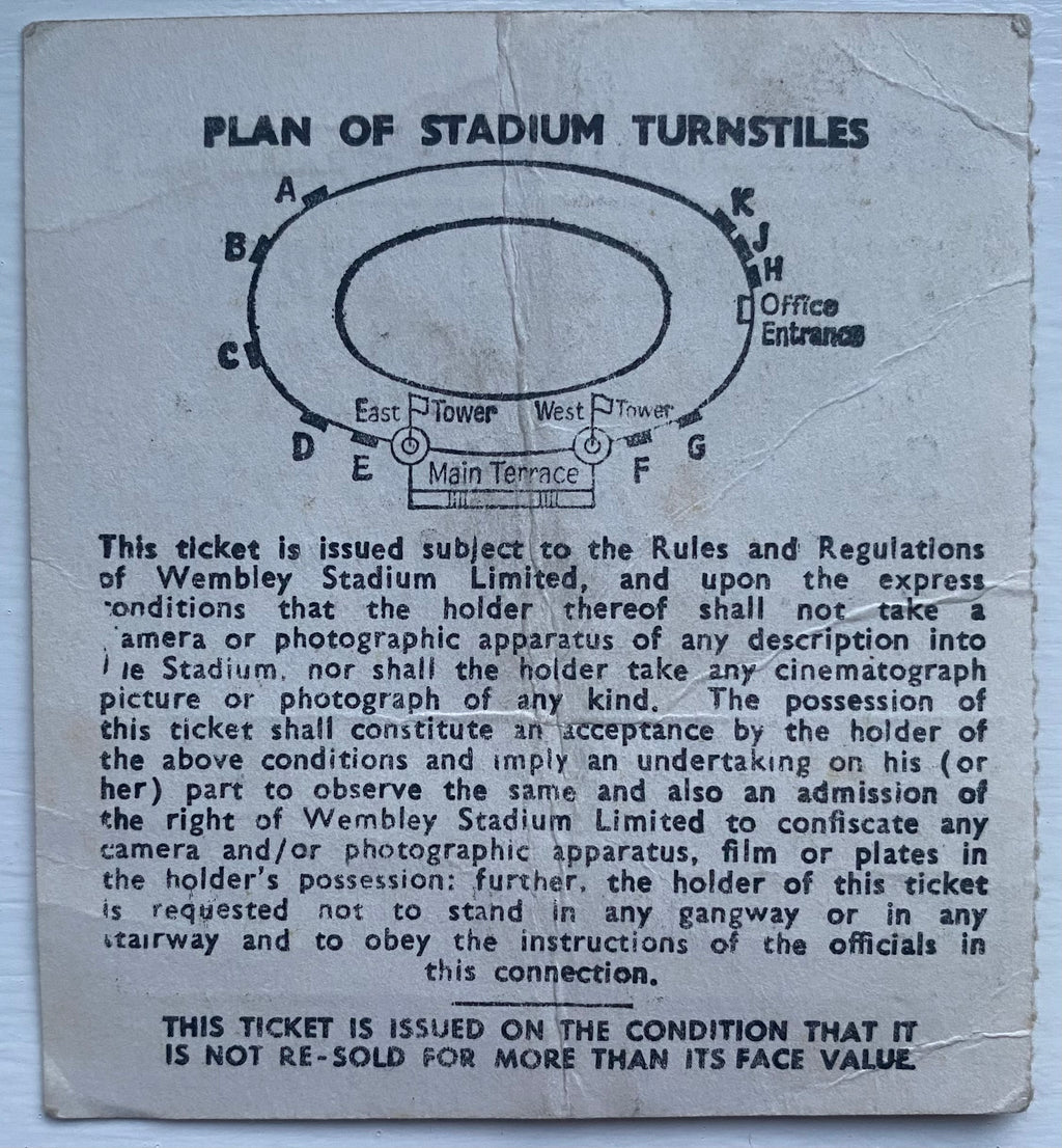 1968 ORIGINAL LEAGUE CUP FINAL TICKET LEEDS UNITED V ARSENAL