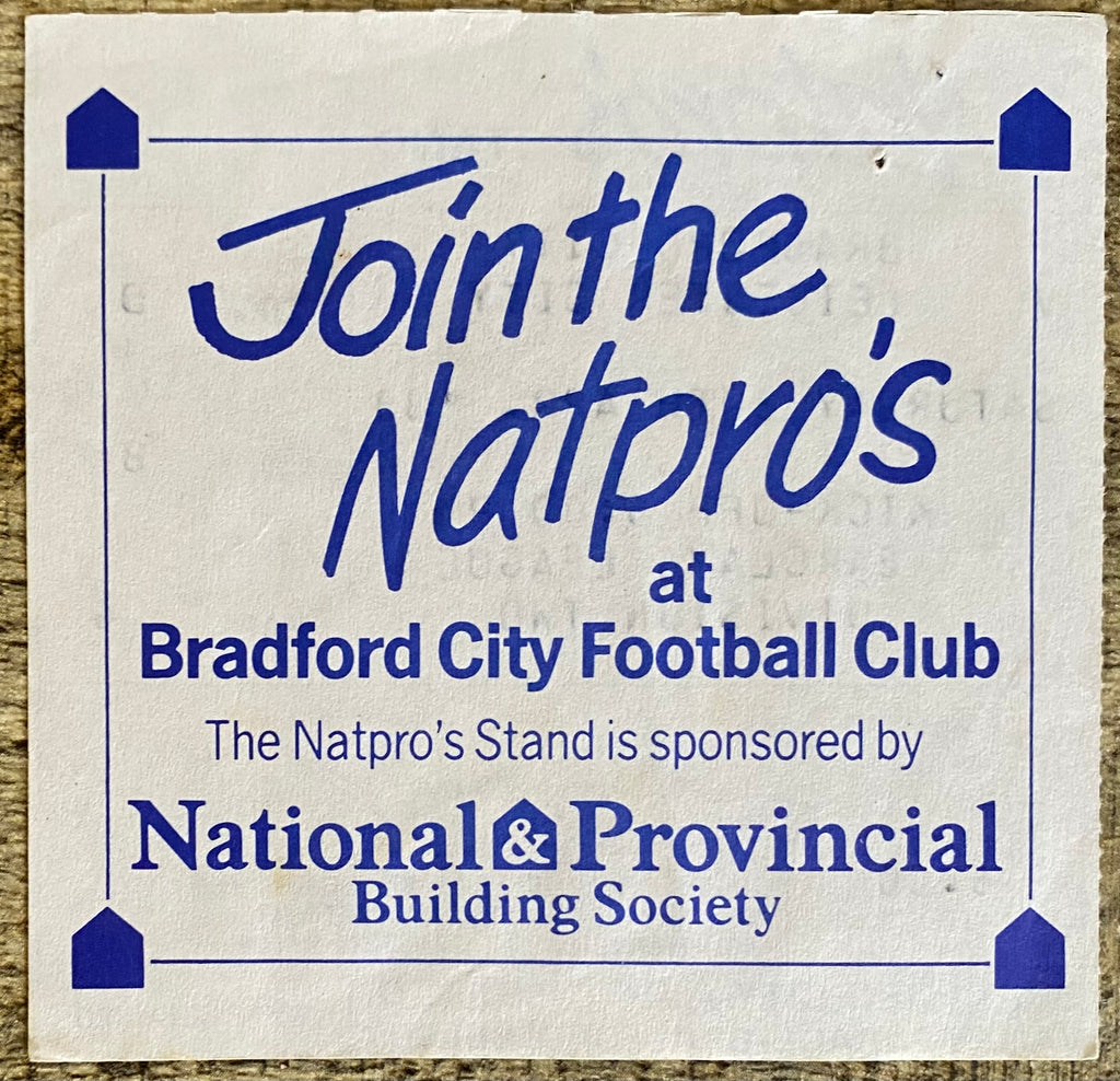 1987/88 ORIGINAL DIVISION 2 TICKET BRADFORD CITY V LEICESTER CITY