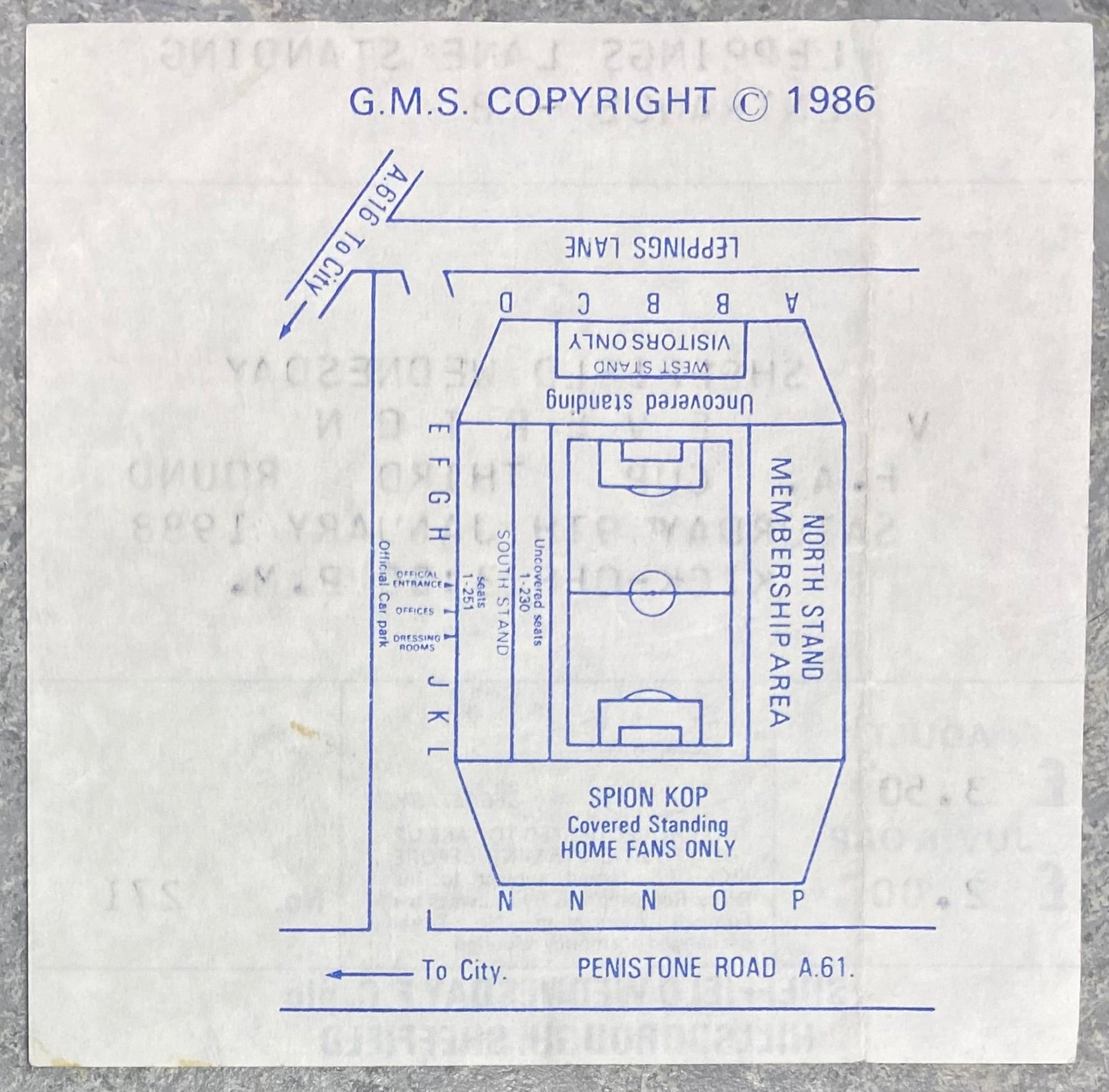1987/88 ORIGINAL FA CUP 3RD ROUND TICKET SHEFFIELD WEDNESDAY V EVERTON