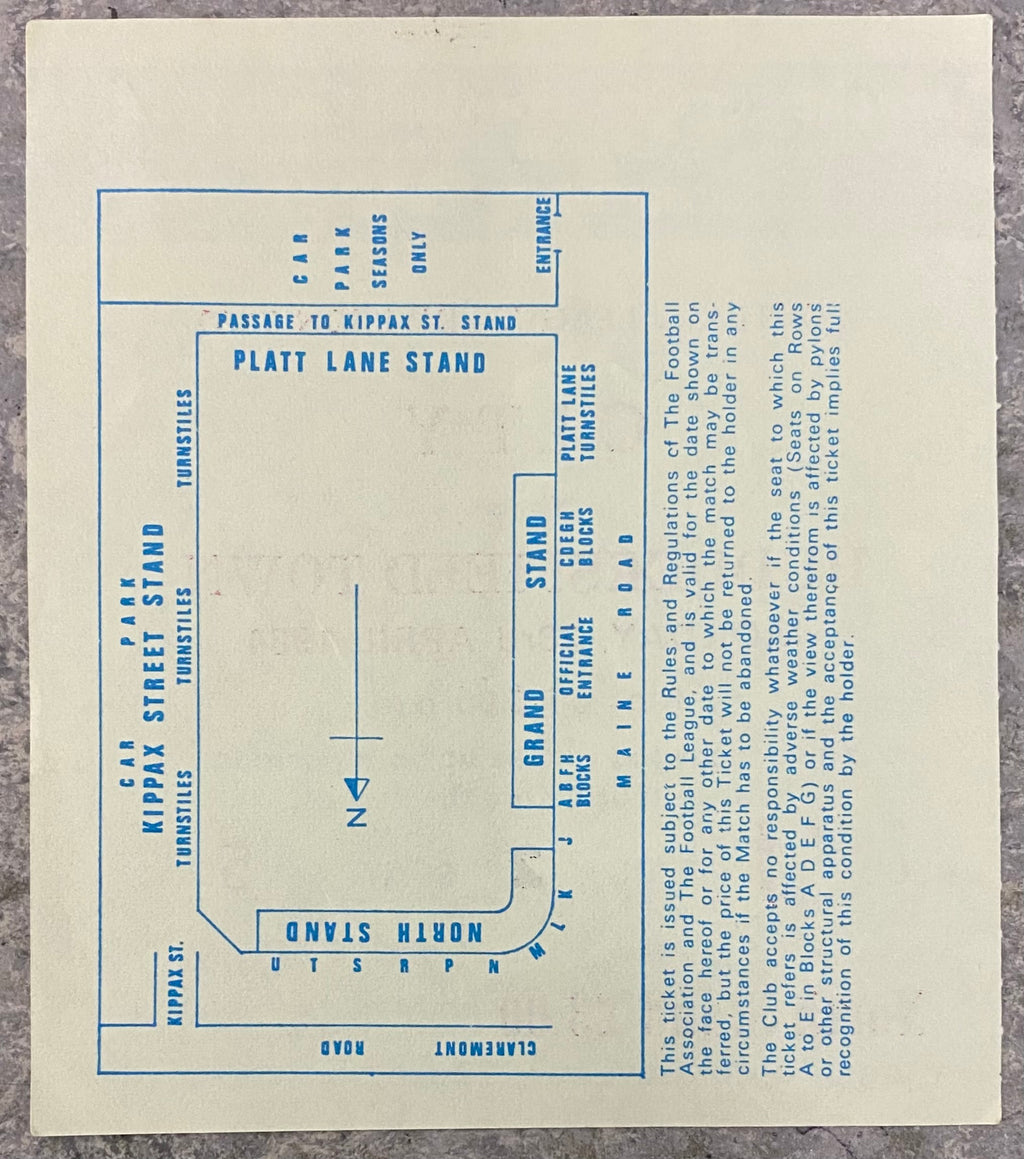 1983/84 ORIGINAL DIVISION 2 TICKET MANCHESTER CITY V HUDDERSFIELD TOWN