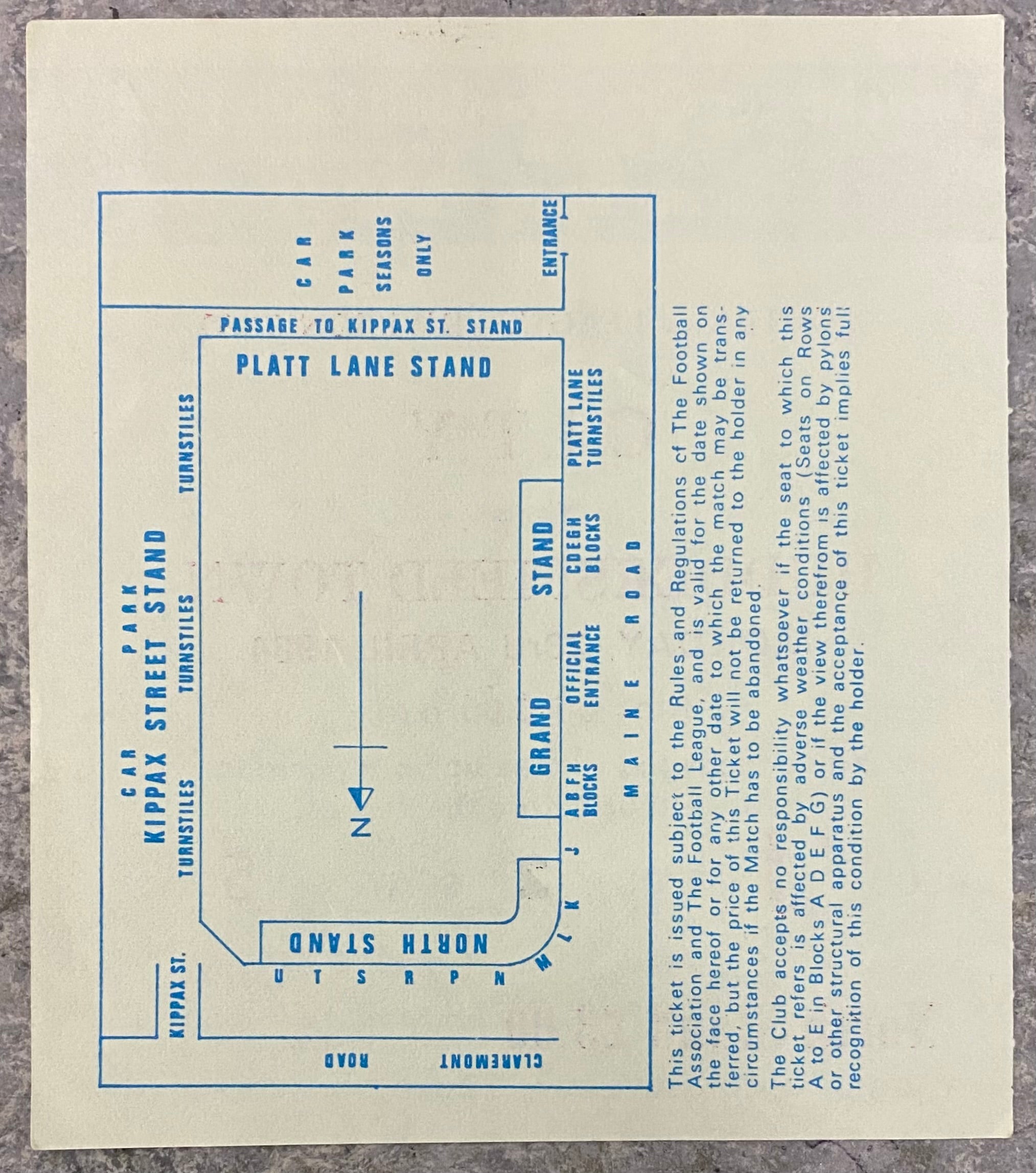 1983/84 ORIGINAL DIVISION 2 TICKET MANCHESTER CITY V HUDDERSFIELD TOWN