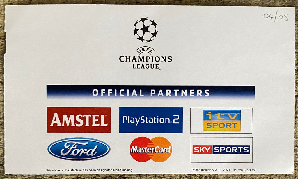 2004/05 ORIGINAL CHAMPIONS LEAGUE 2ND ROUND 2ND LEG TICKET CHELSEA V BARCELONA