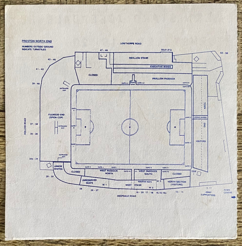 1992/93 ORIGINAL DIVISION 2 TICKET PRESTON NORTH END V BRADFORD CITY