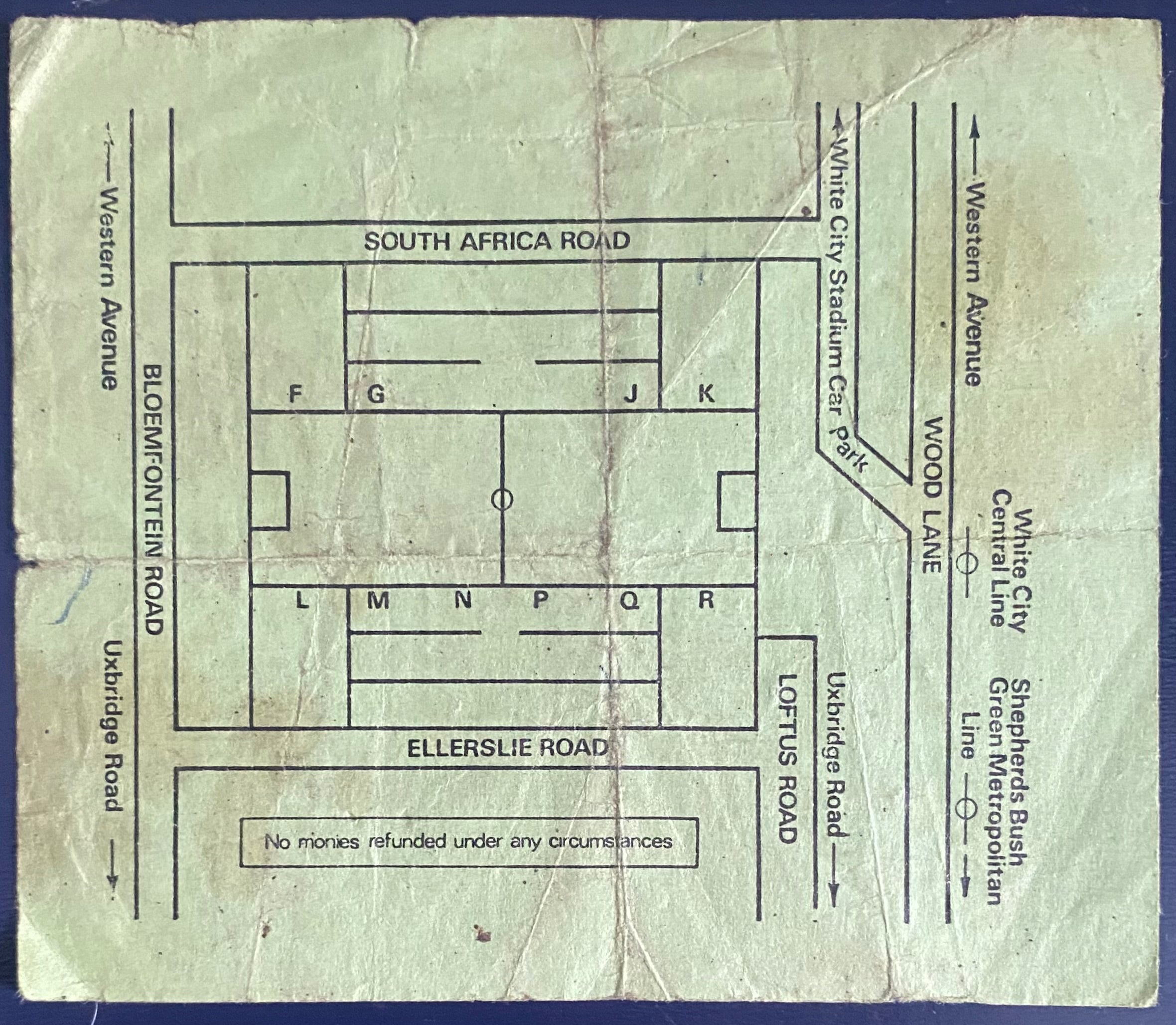 1976/77 ORIGINAL DIVISION 1 TICKET QUEENS PARK RANGERS V BRISTOL CITY