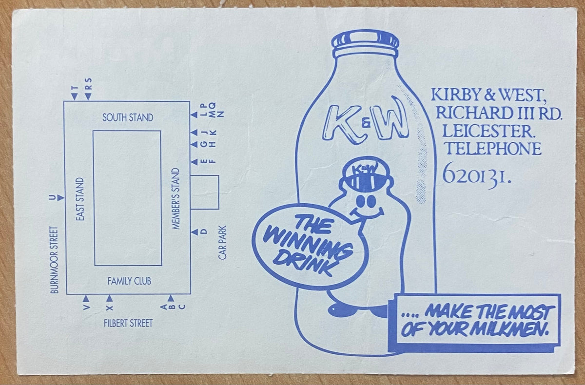 1992/93 ORIGINAL DIVISION 1 TICKET LEICESTER CITY V CHARLTON ATHLETIC
