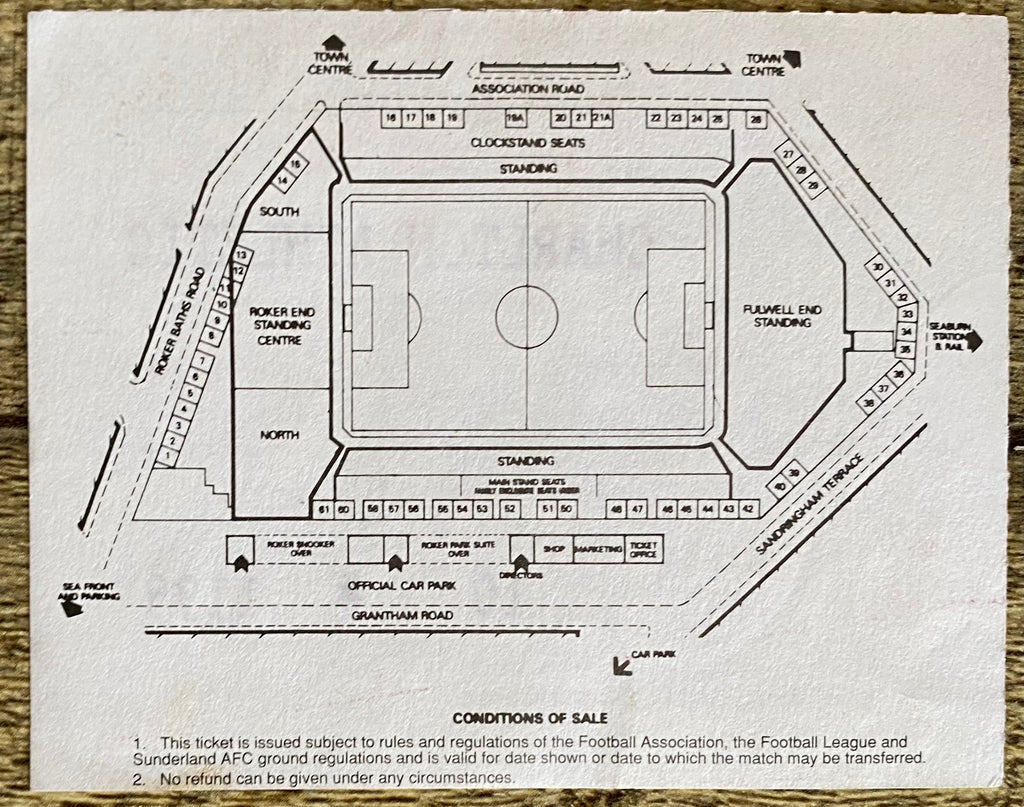 1995/96 ORIGINAL DIVISION ONE TICKET SUNDERLAND v CHARLTON ATHLETIC