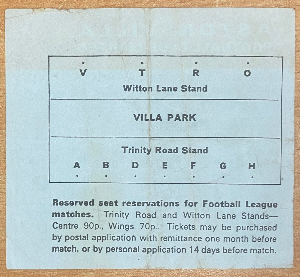 1975 ORIGINAL FA CUP SEMI FINAL TICKET WEST HAM UNITED V IPSWICH TOWN @ VILLA PARK