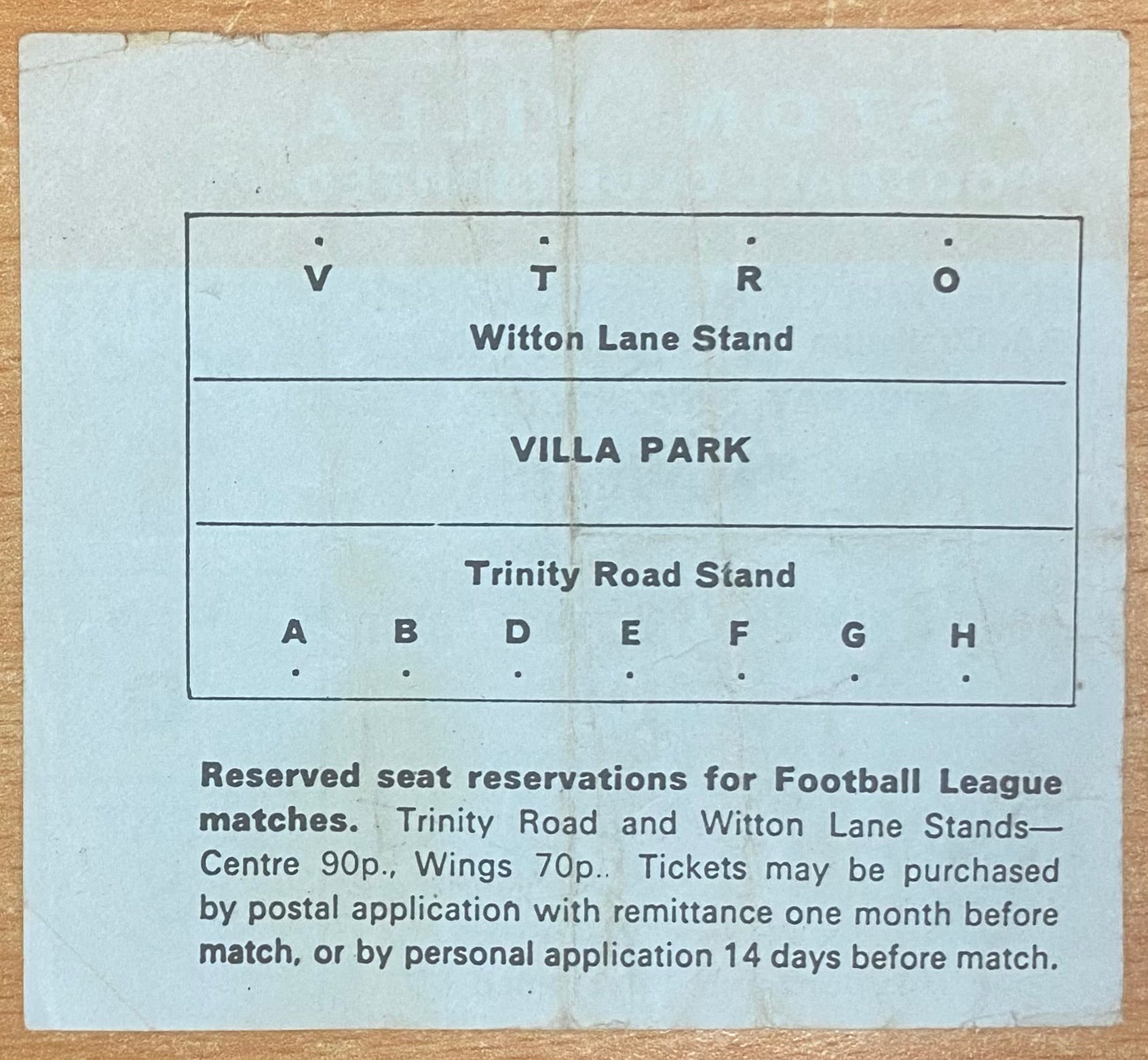 1975 ORIGINAL FA CUP SEMI FINAL TICKET WEST HAM UNITED V IPSWICH TOWN @ VILLA PARK