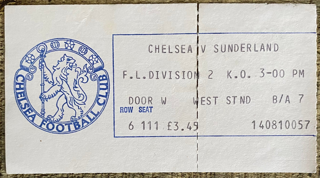 1979/80 ORIGINAL DIVISION 2 TICKET CHELSEA V SUNDERLAND