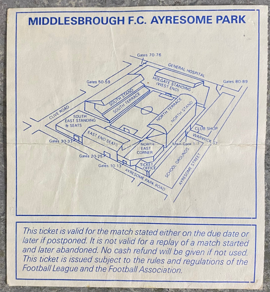 1992/93 ORIGINAL PREMIER LEAGUE TICKET MIDDLESBROUGH V NORWICH CITY