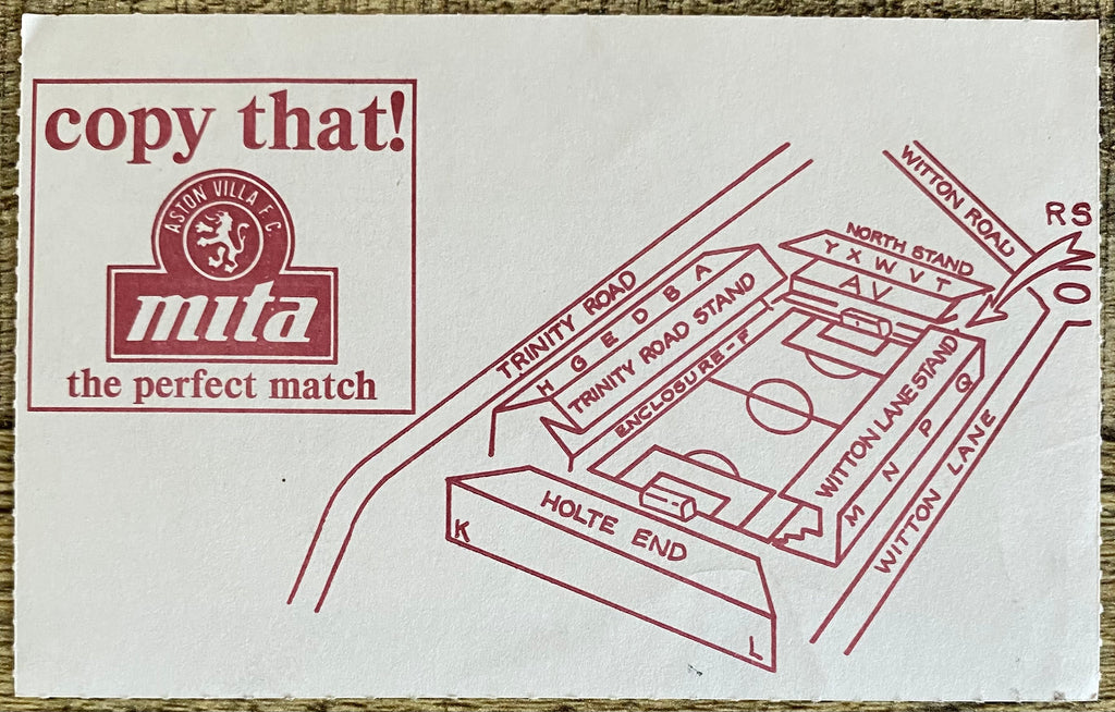 1990/91 ORIGINAL DIVISION 1 TICKET ASTON VILLA V LIVERPOOL