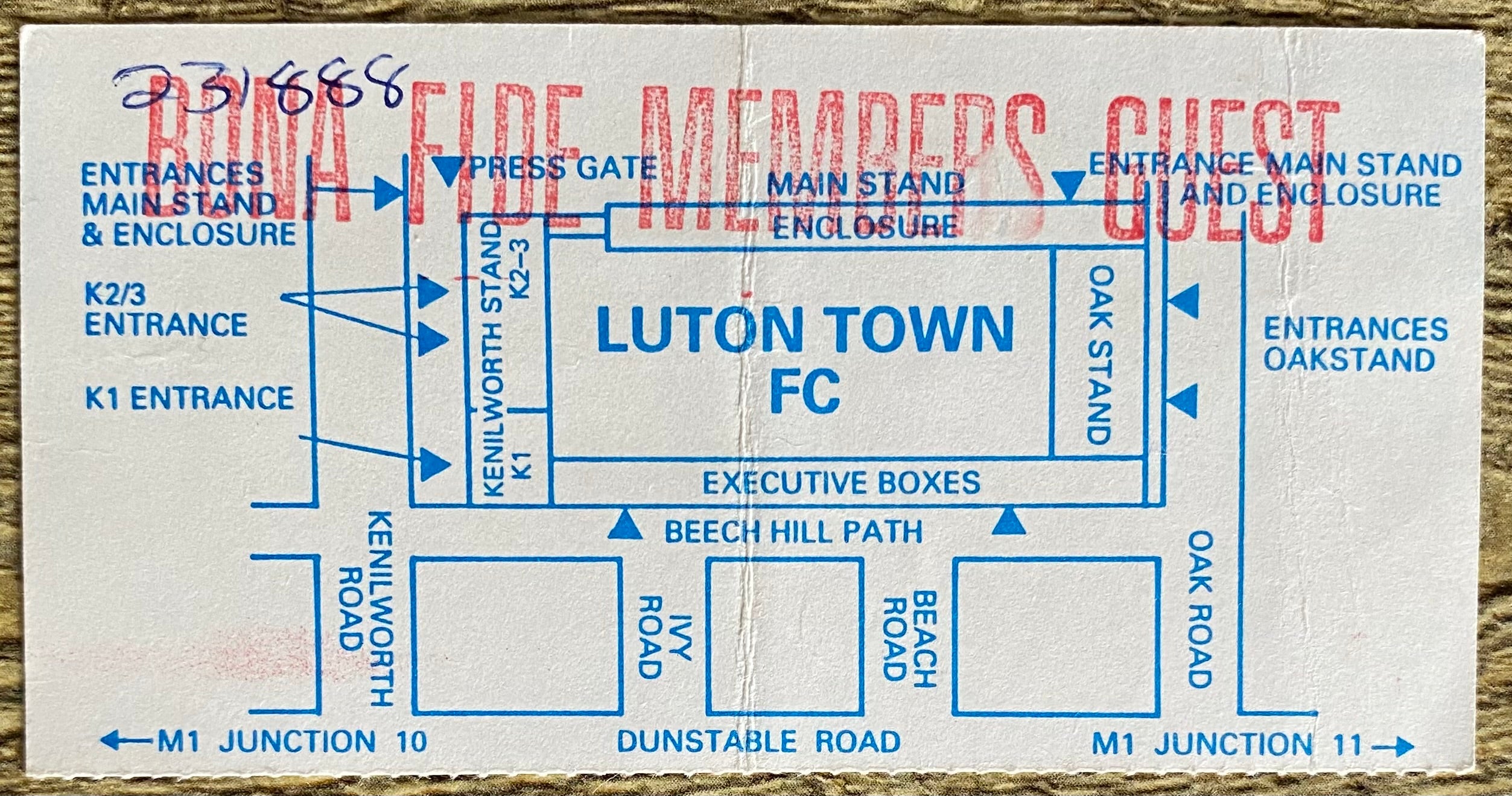 1990/91 ORIGINAL DIVISION 1 TICKET LUTON TOWN V LEEDS UNITED