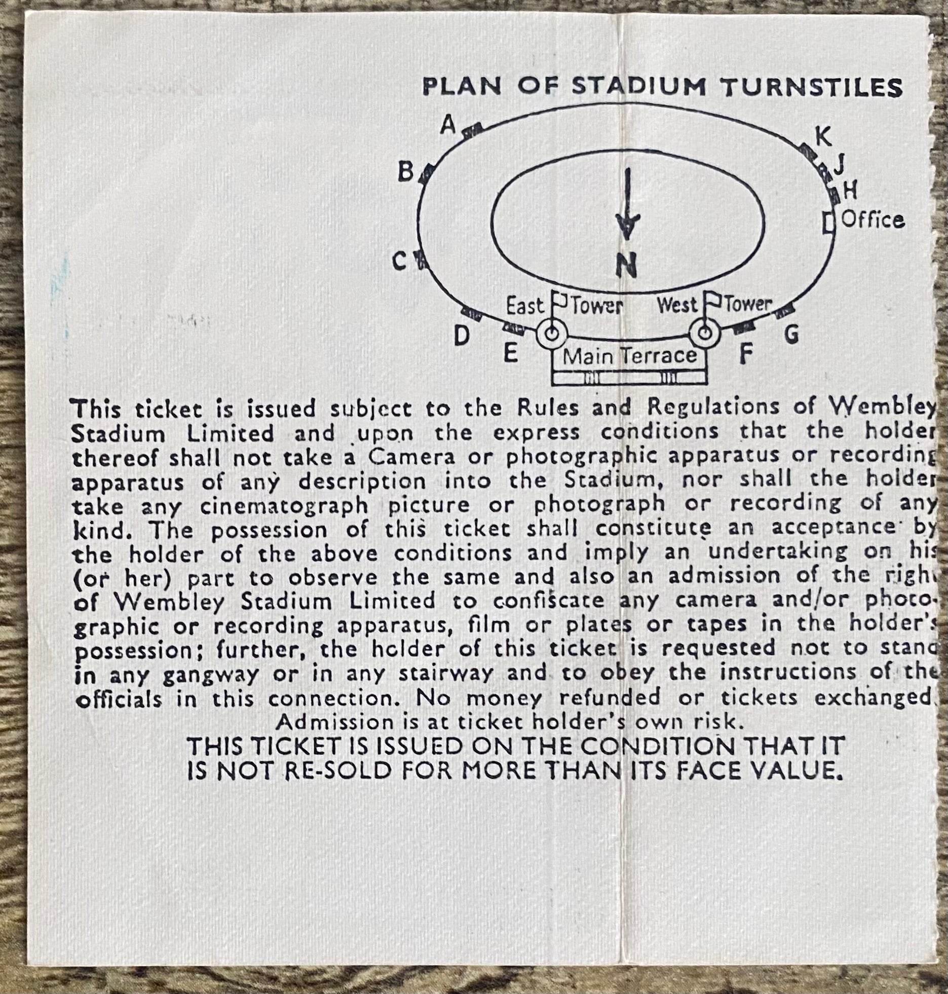1980 ORIGINAL CHARITY SHIELD TICKET LIVERPOOL V WEST HAM UNITED