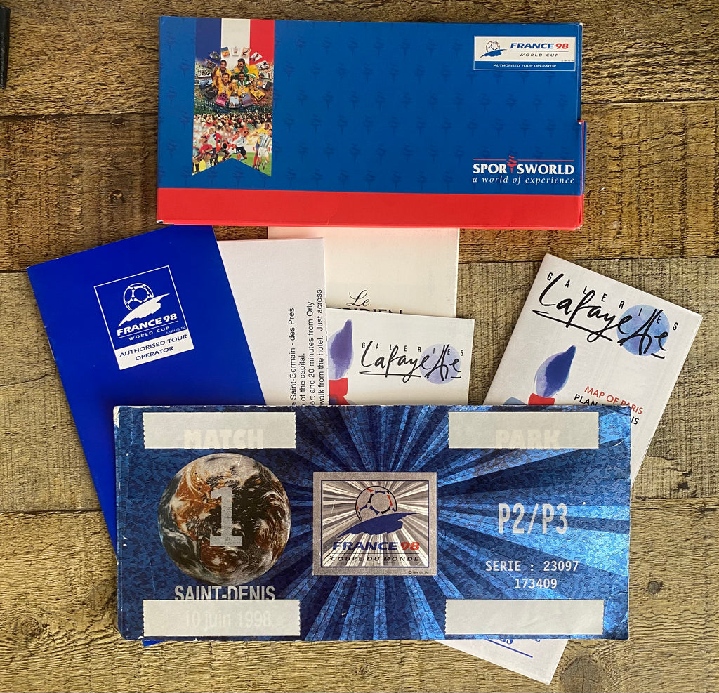 1998 ORIGINAL WORLD CUP 1ST ROUND UNUSED STADIUM CAR PARK TICKET SCOTLAND V BRAZIL @ PARIS