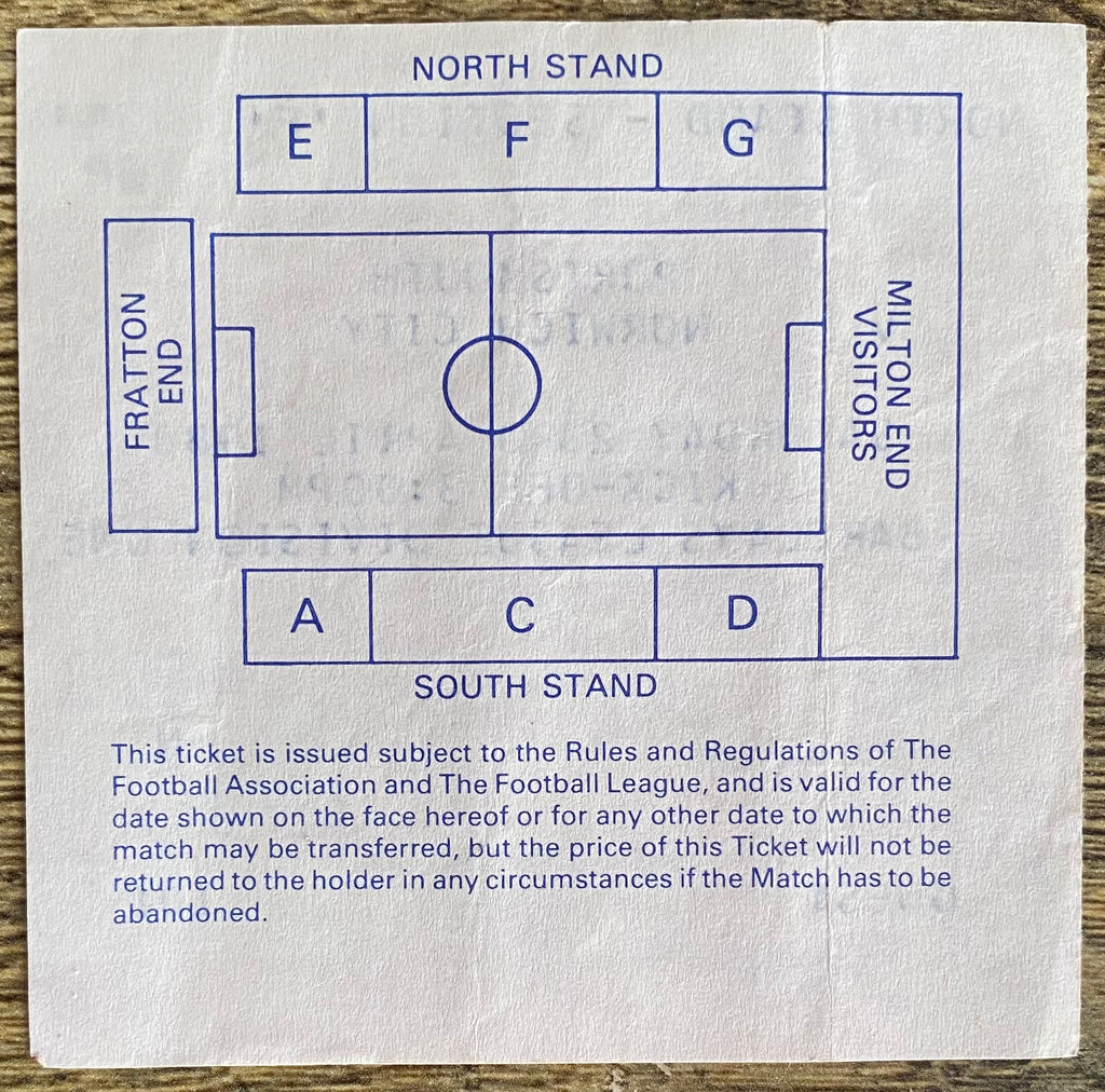 1987/88 ORIGINAL DIVISION 1 TICKET PORTSMOUTH V NORWICH CITY
