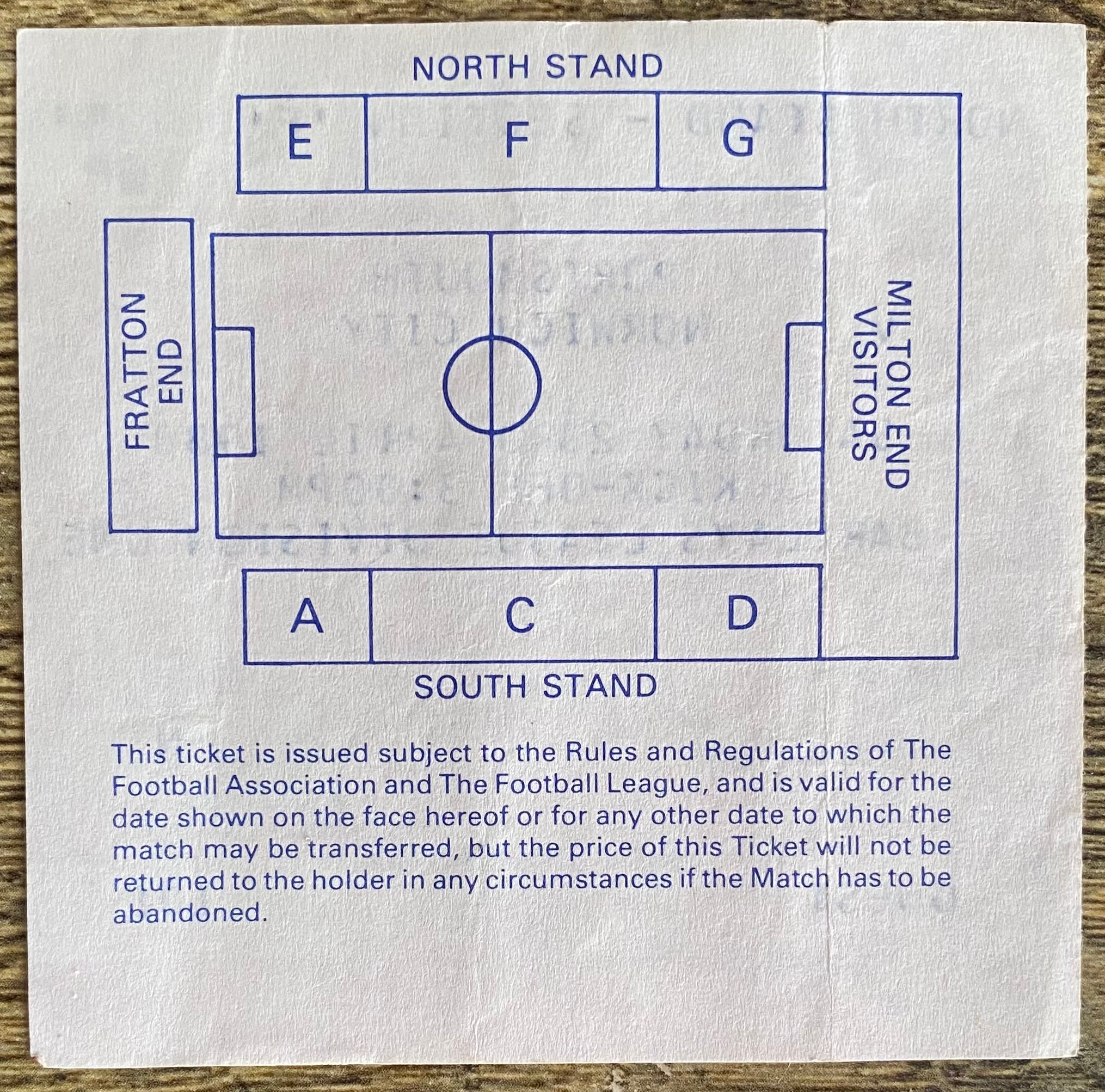 1987/88 ORIGINAL DIVISION 1 TICKET PORTSMOUTH V NORWICH CITY