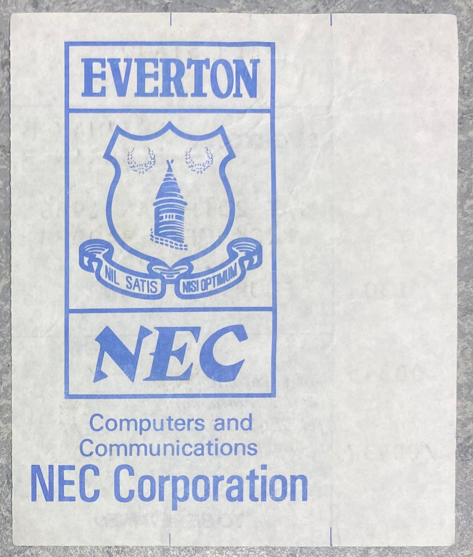 1985/86 ORIGINAL FA CUP 4TH ROUND TICKET EVERTON V BLACKBURN ROVERS