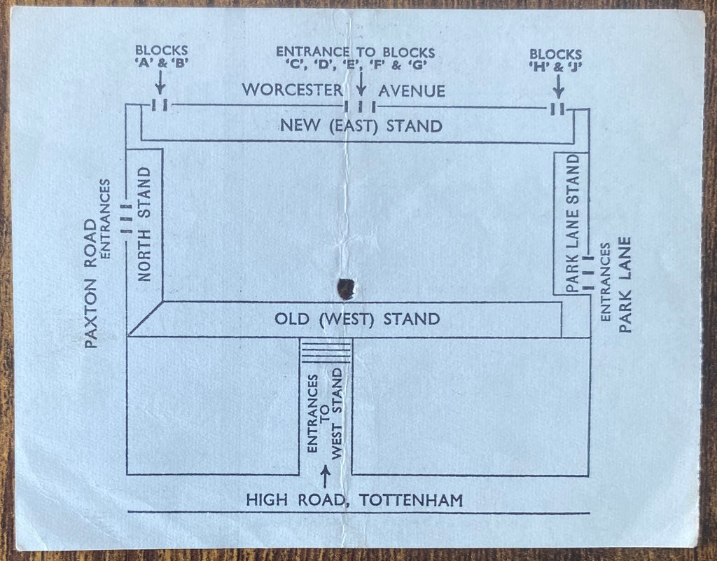 1970/71 ORIGINAL DIVISION ONE TICKET TOTTENHAM HOTSPUR V WEST BROMWICH ALBION